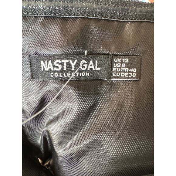 Nasty Gal Premium Fringed Bustier Top black with Green fringe size 8 - Picture 11 of 11